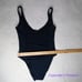 New! Allsisters isometric one piece plunge open back swimsuit black, M