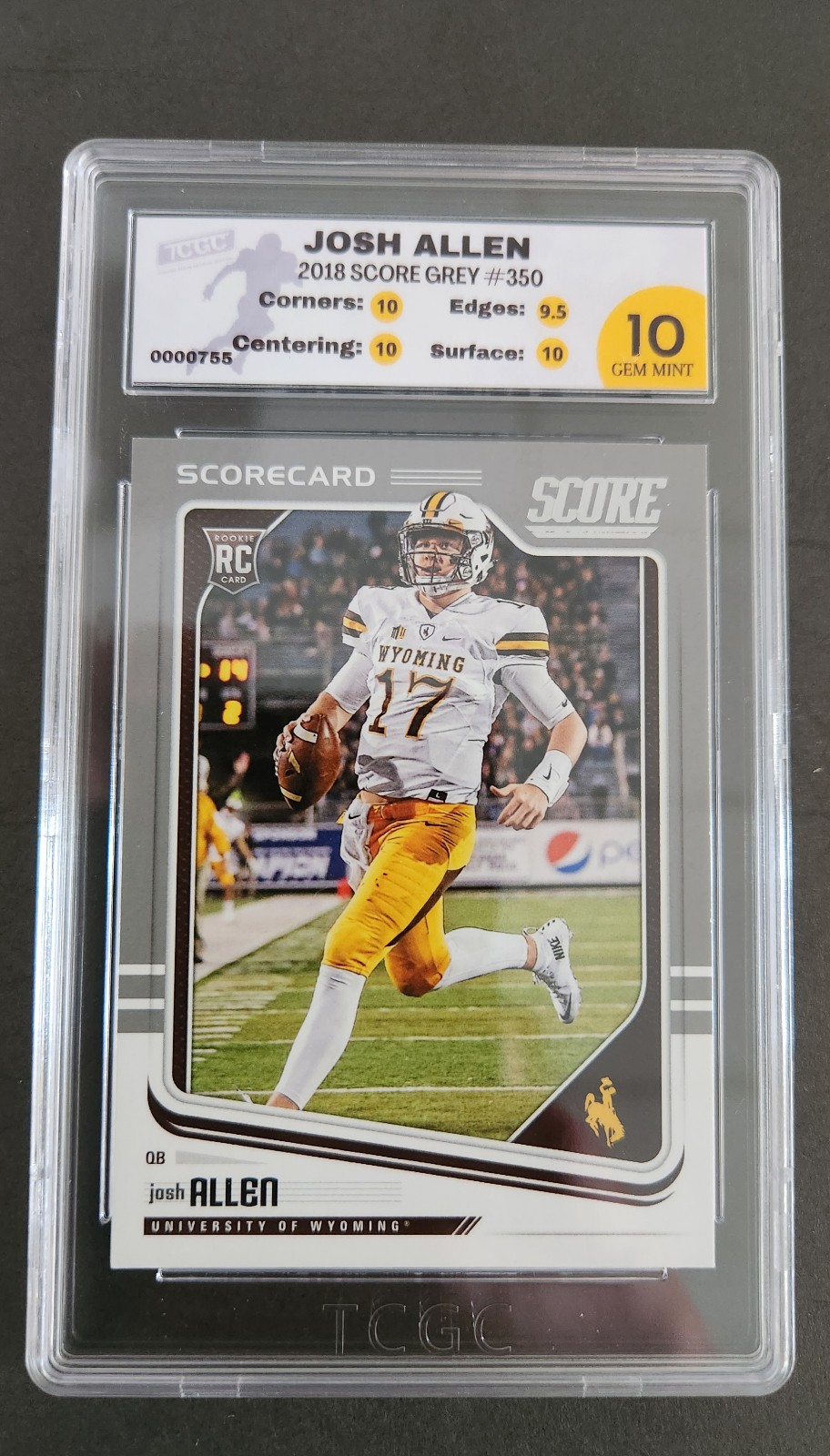 2018 Josh Allen Score Grey Parallel Rookie #350 TCGC 10 Gem Mint
