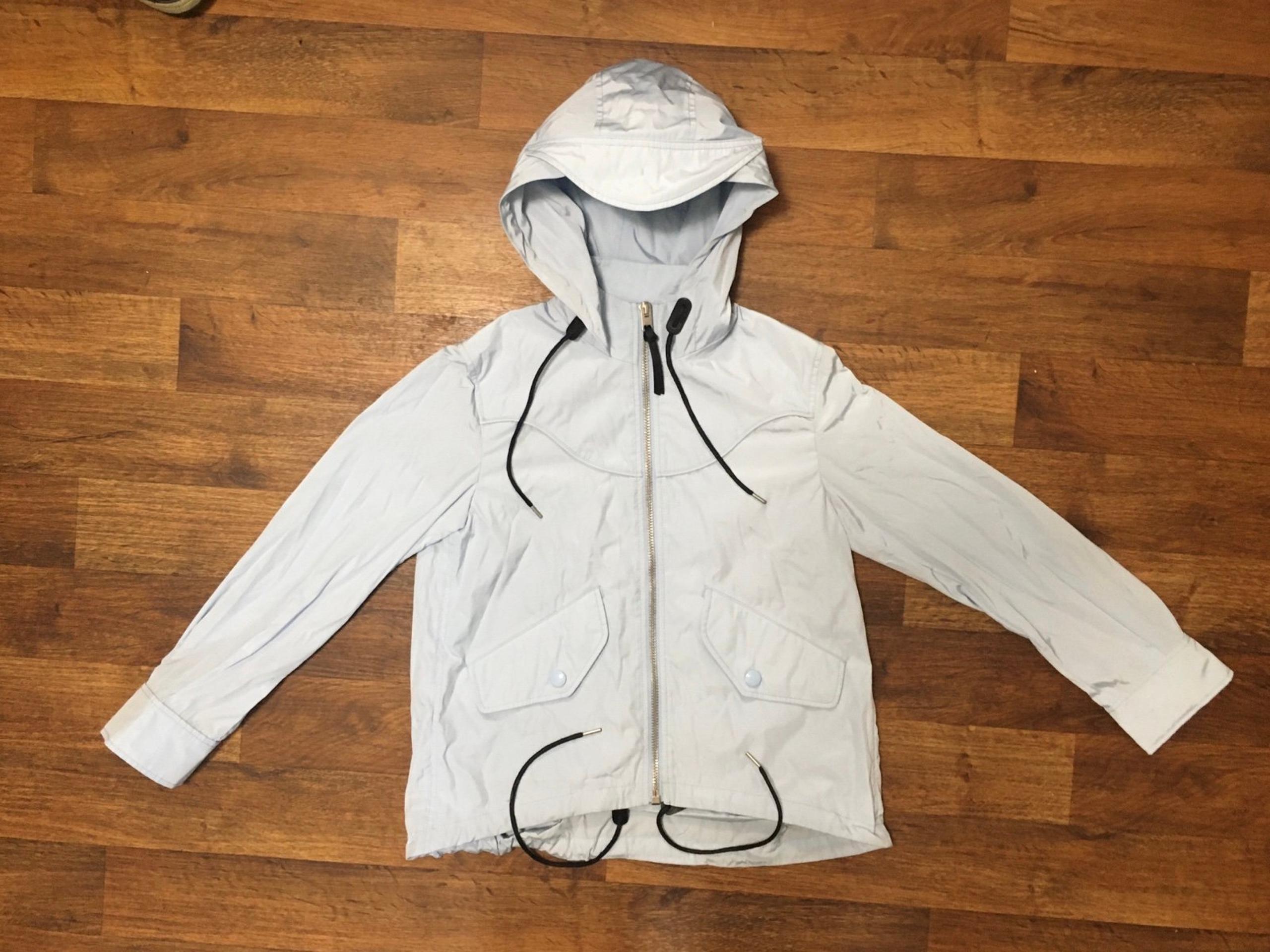 Women Coach Sky Baby Blue Rain Jacket Rainwear Rain Wear Windbreaker Jacket XXS