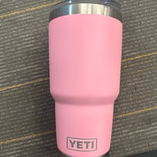 Pink yeti named 30oz coffee cup