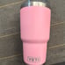 Pink yeti named 30oz coffee cup