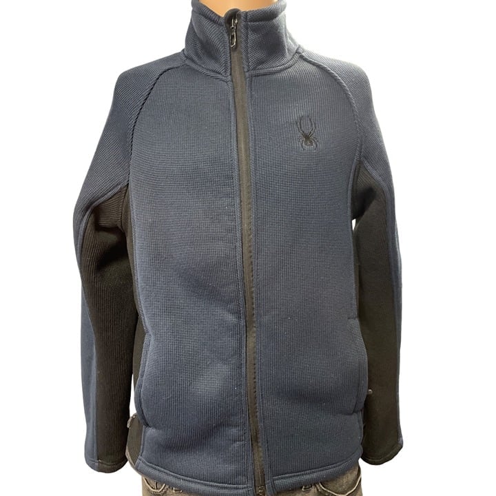 Spyder Men's Blue/Black Full zipper Fleece Lining Jacket/Sweater Sz-S/P SKU 3651