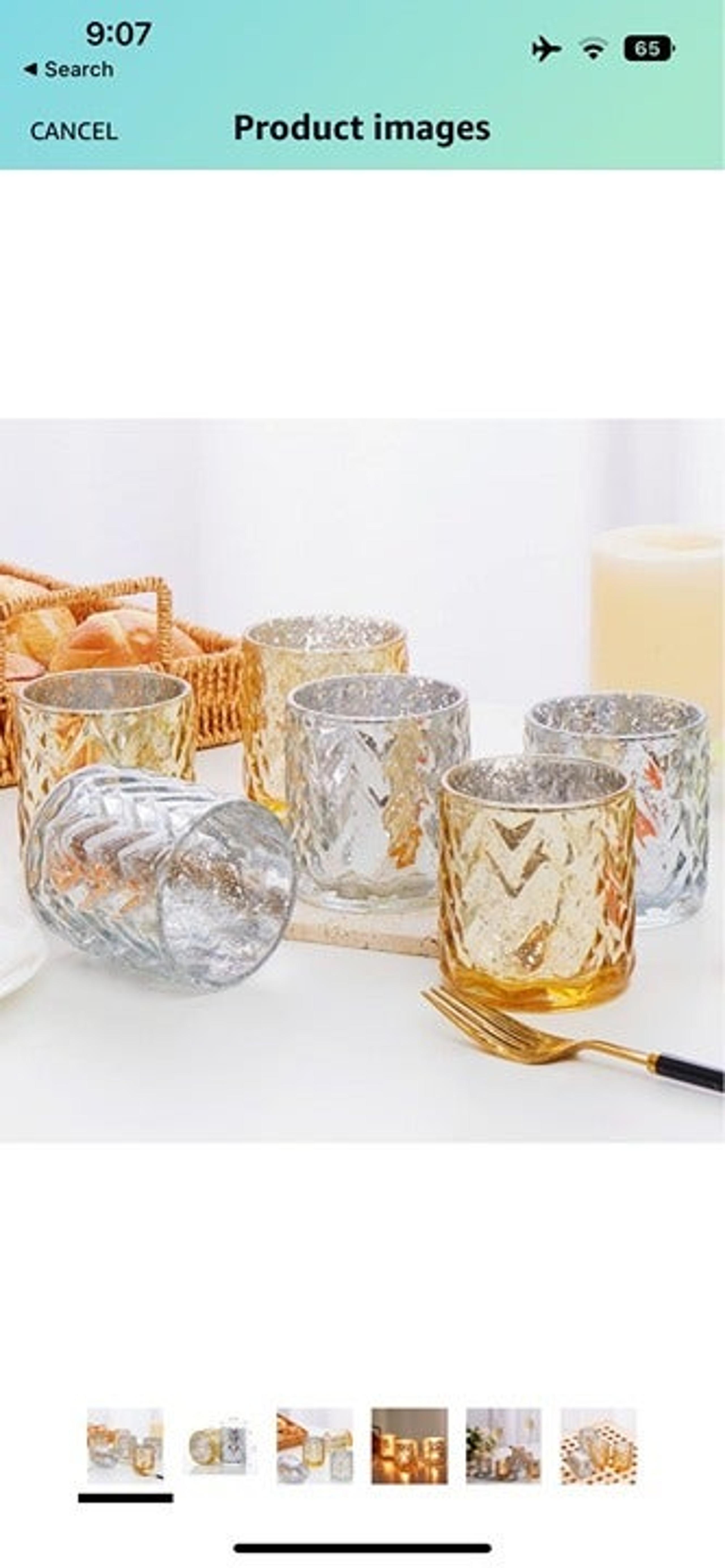 NEW Gold & Silver Votive Candle Holders Set of 6 | Candlelit Dinner Parties