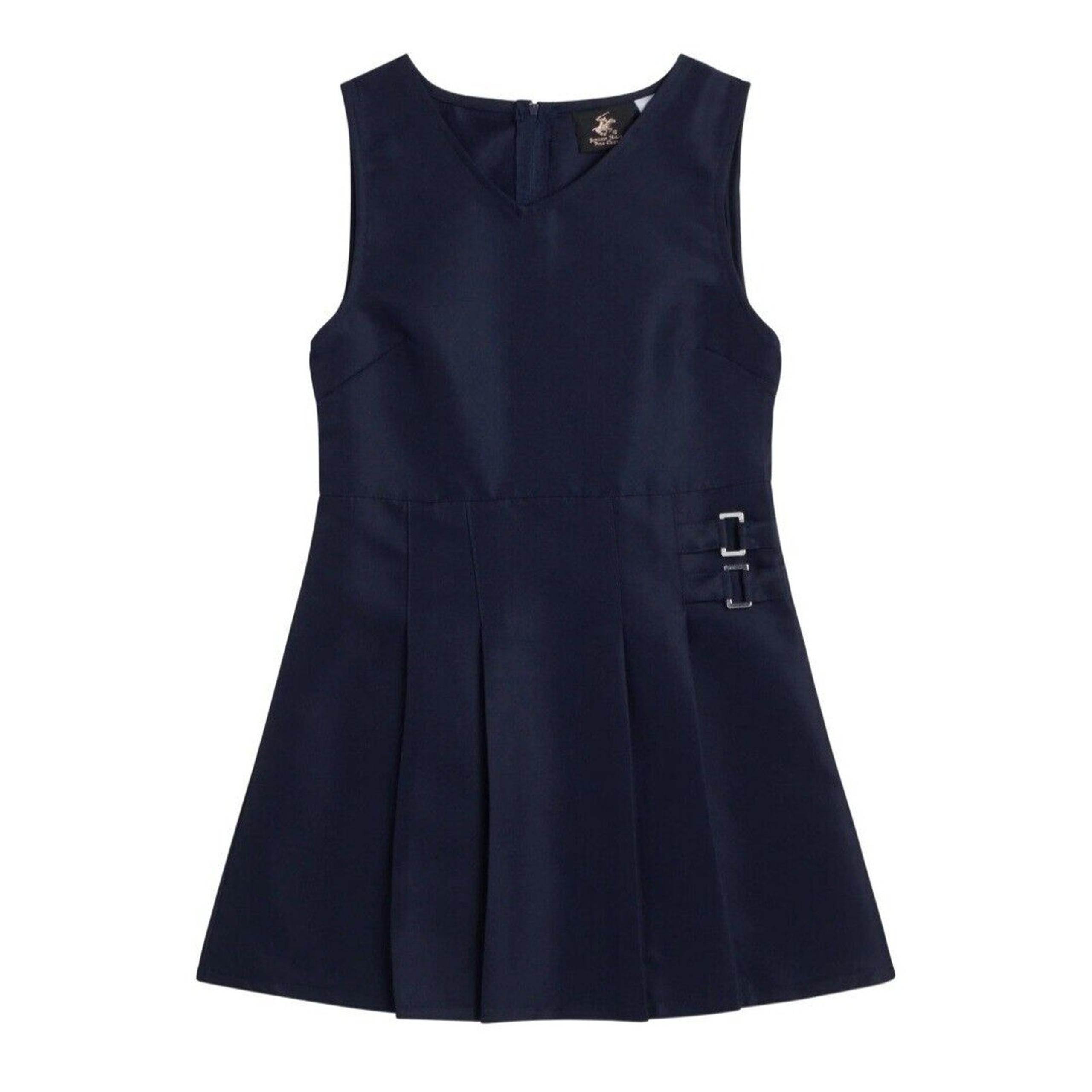 Beverly Hills Polo Club Girls School Uniform Dress Pleated Navy Dress Size 7