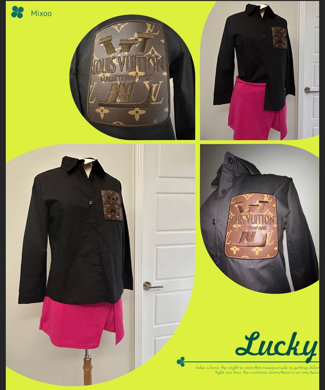 Black small long sleeve design dress shirt
