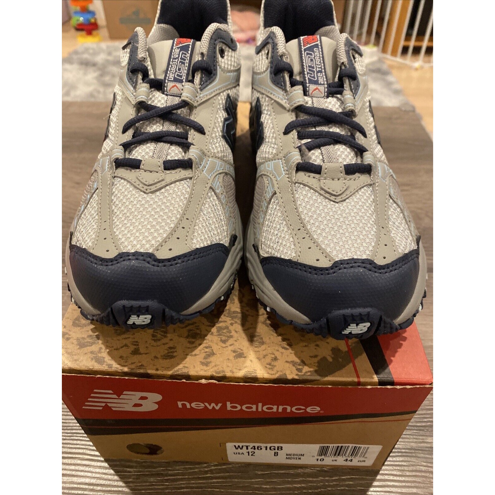 New Balance 461 Women's 12 B Gray/Navy Blue All-Terrain Running Shoes WT461GB