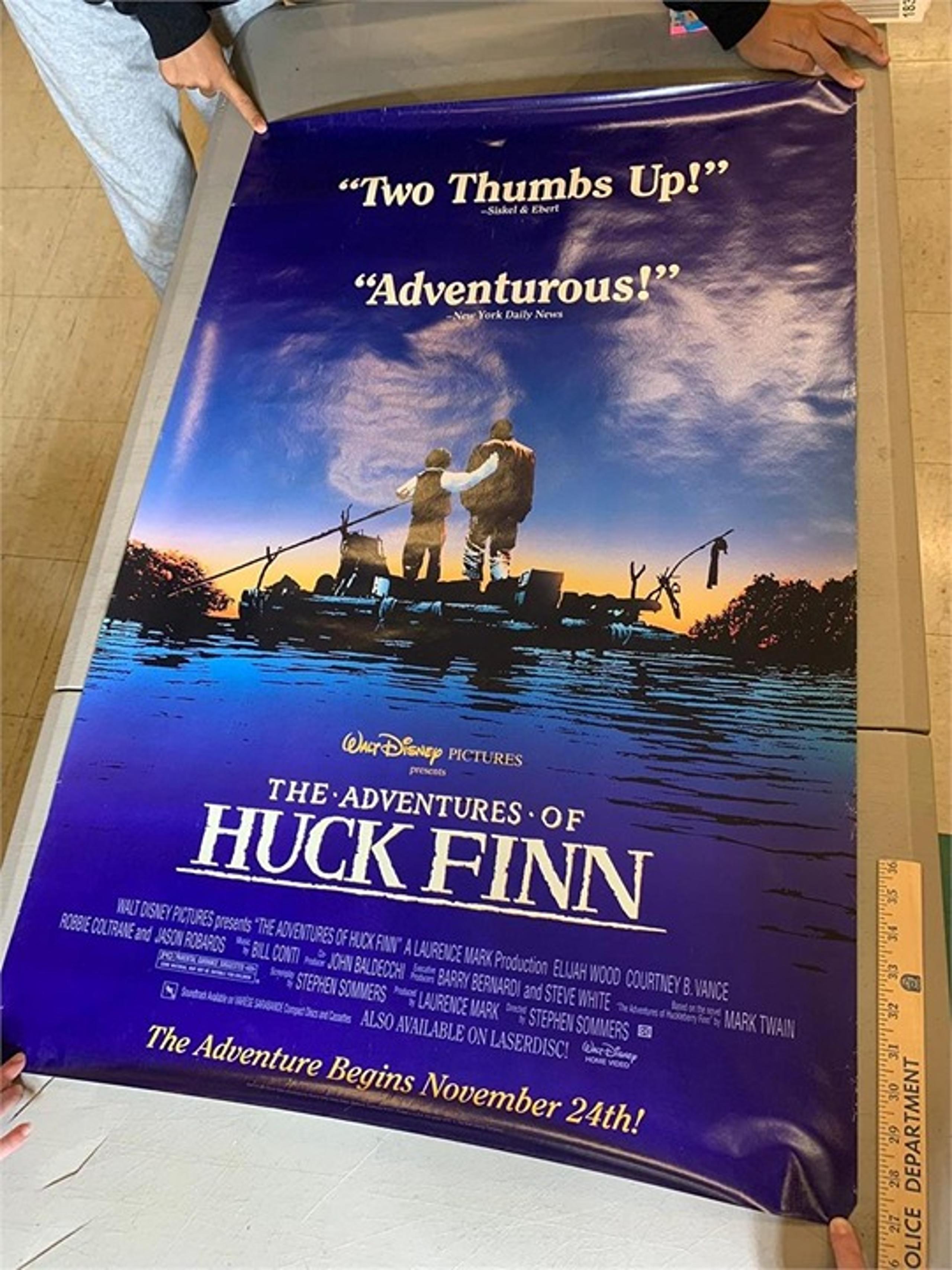 THE ADVENTURES OF HUCK FINN Original One Sheet Movie Poster - 1993 - WALT DISNEY