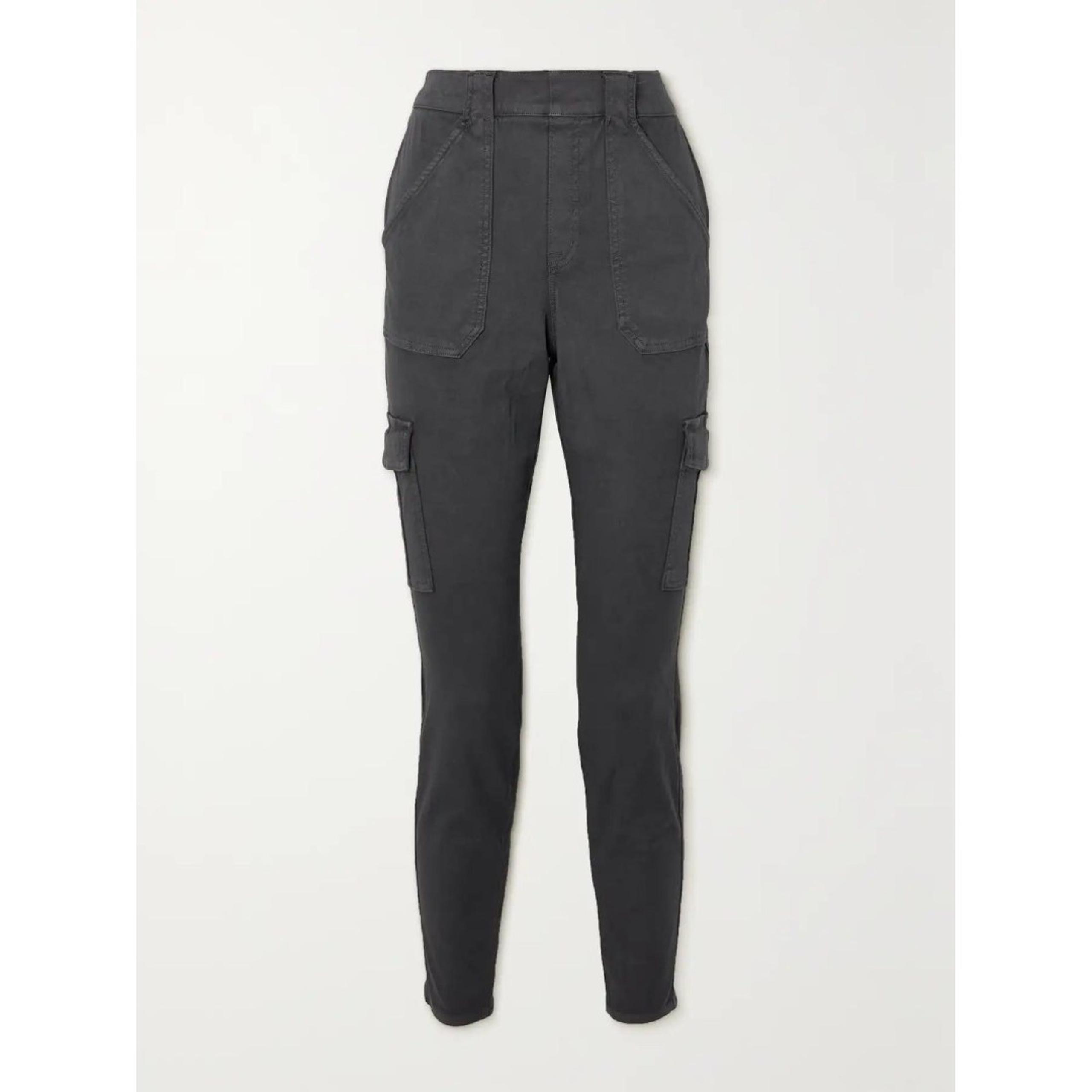 SPANX Women's Twill Ankle Cargo Pants Washed Black S