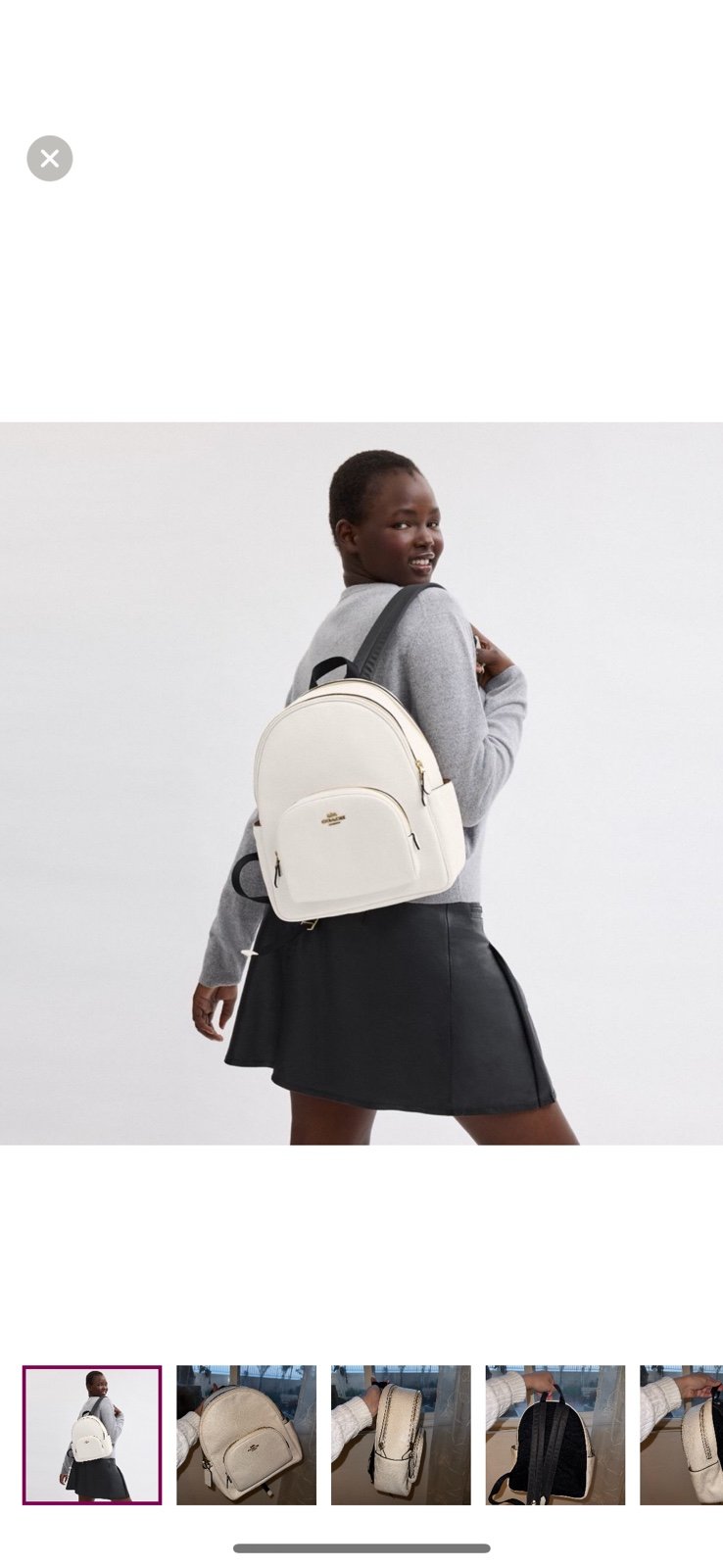 Coach White Backpack