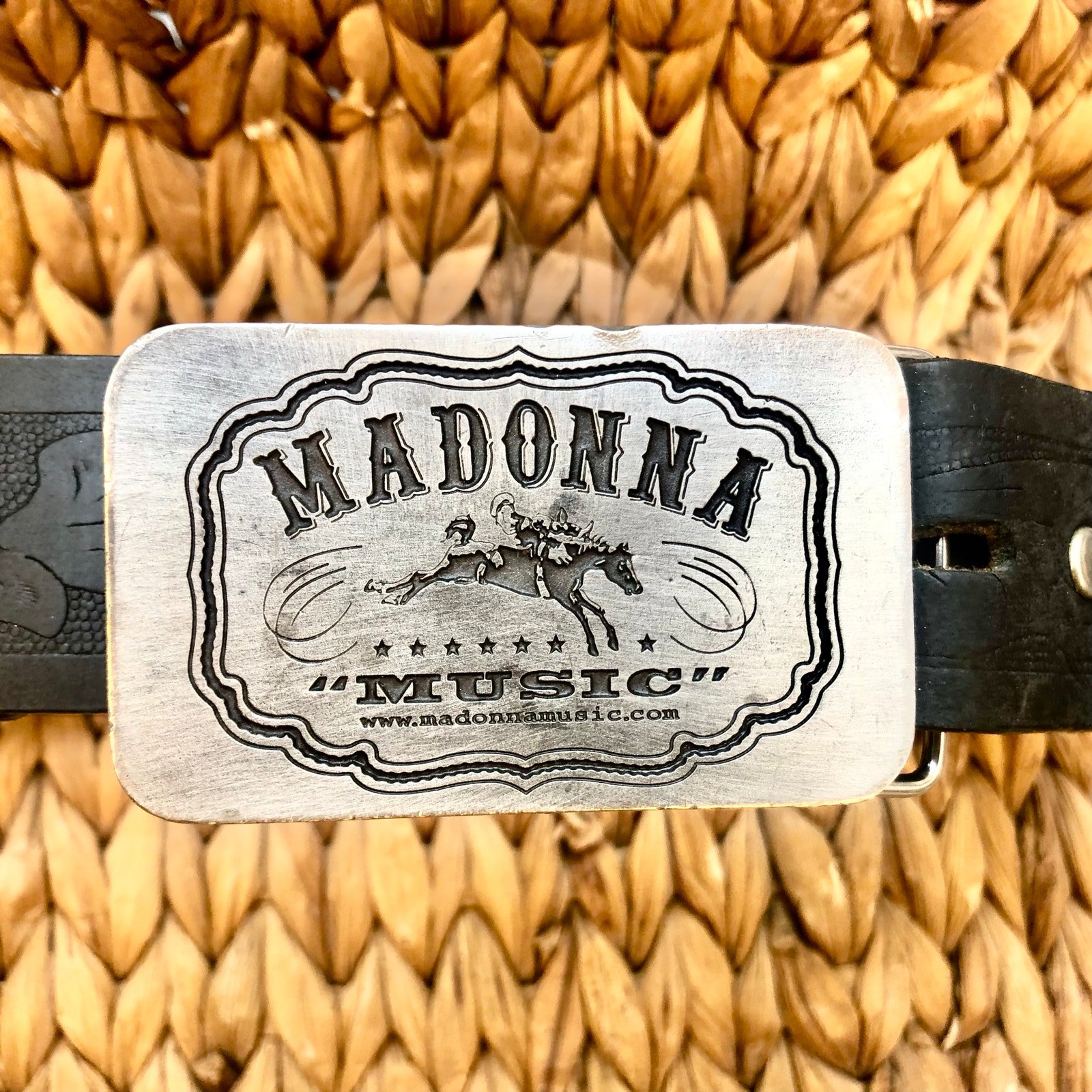 Madonna Blk Leather Drowned World Tour Mega Rare Promo Belt Ex Condition Size 32