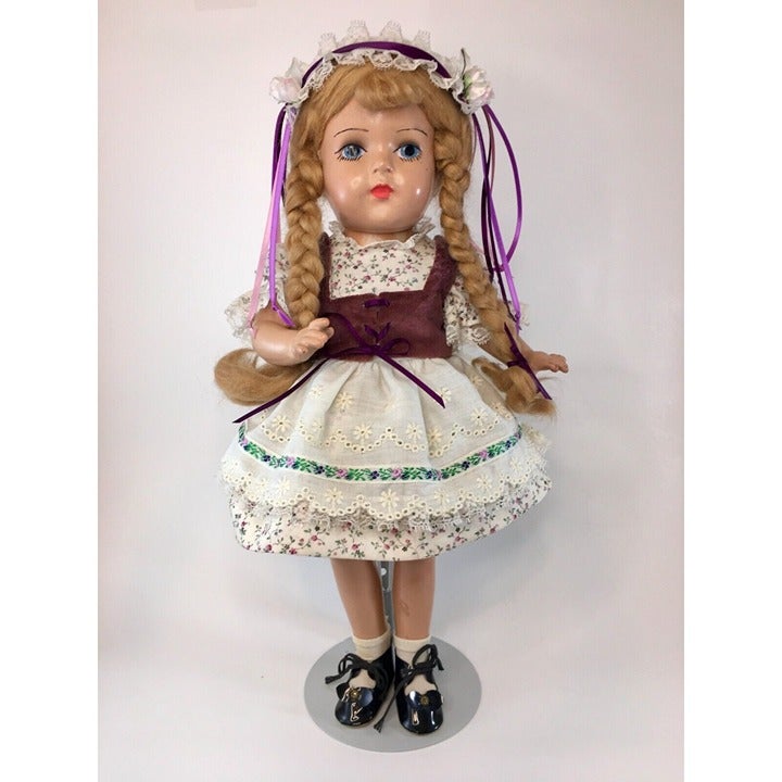 Vintage or Antique? Plaster Doll with Braids and Beautiful Dress