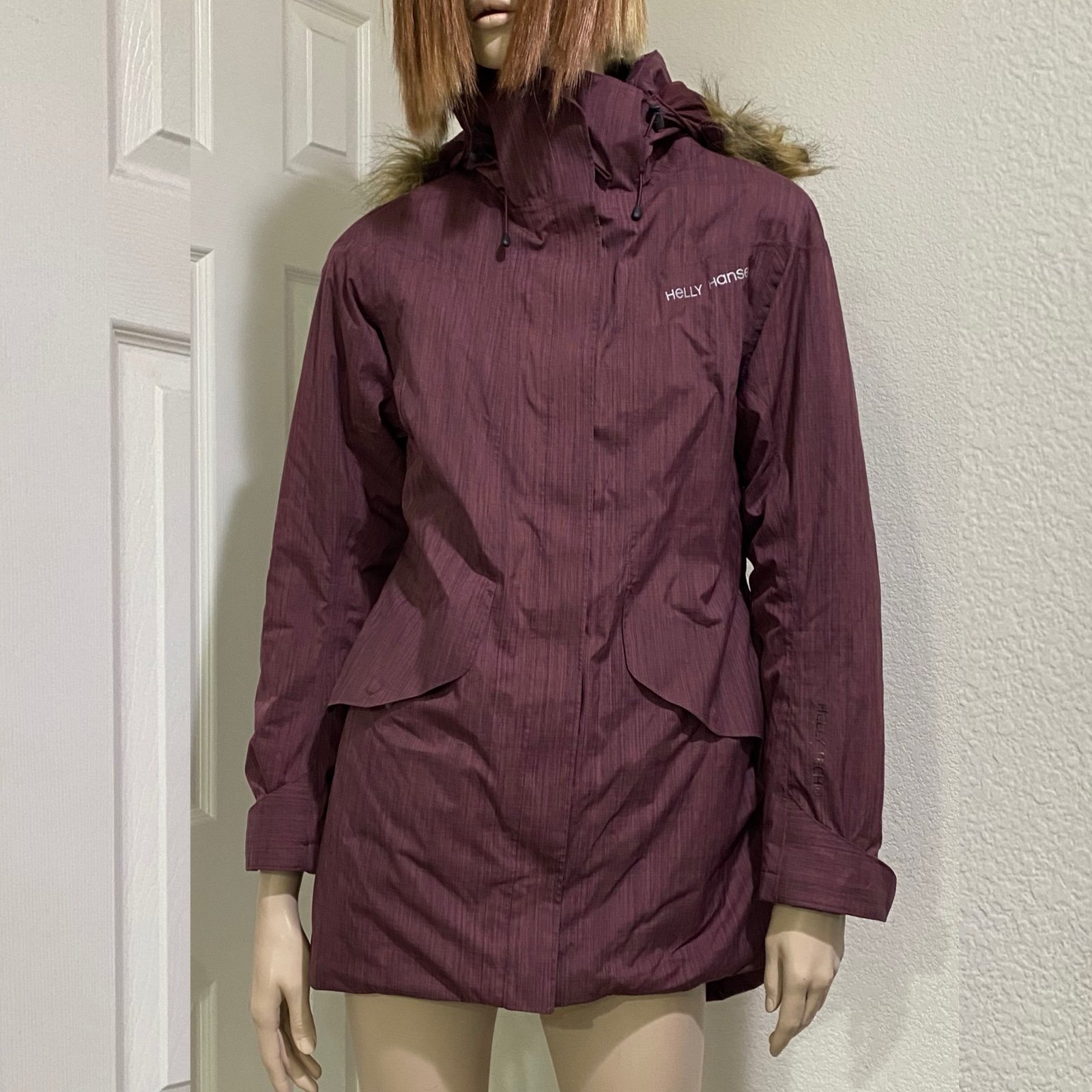 HELLY HANSEN Hilton Helly Tech Protection Primaloft Fur Hood Jacket Bordeaux M
