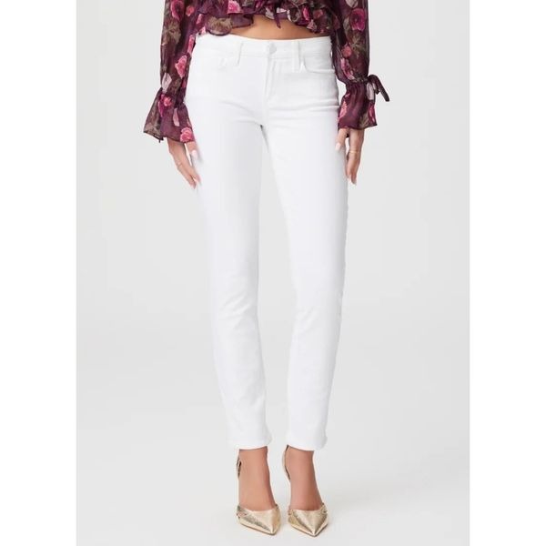 PAIGE Crisp White Skyline Ankle Peg Jeans Women's Size 25 Made in the USA