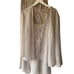 R&M Richards Womens 3-Piece Beige Embroidered Pant Suit Jacket & Shell Size 16W