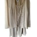 R&M Richards Womens 3-Piece Beige Embroidered Pant Suit Jacket & Shell Size 16W