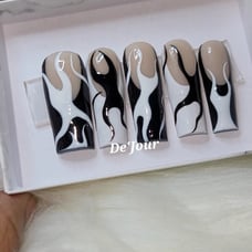Splat Goth French Tip Acrylic Press on nails