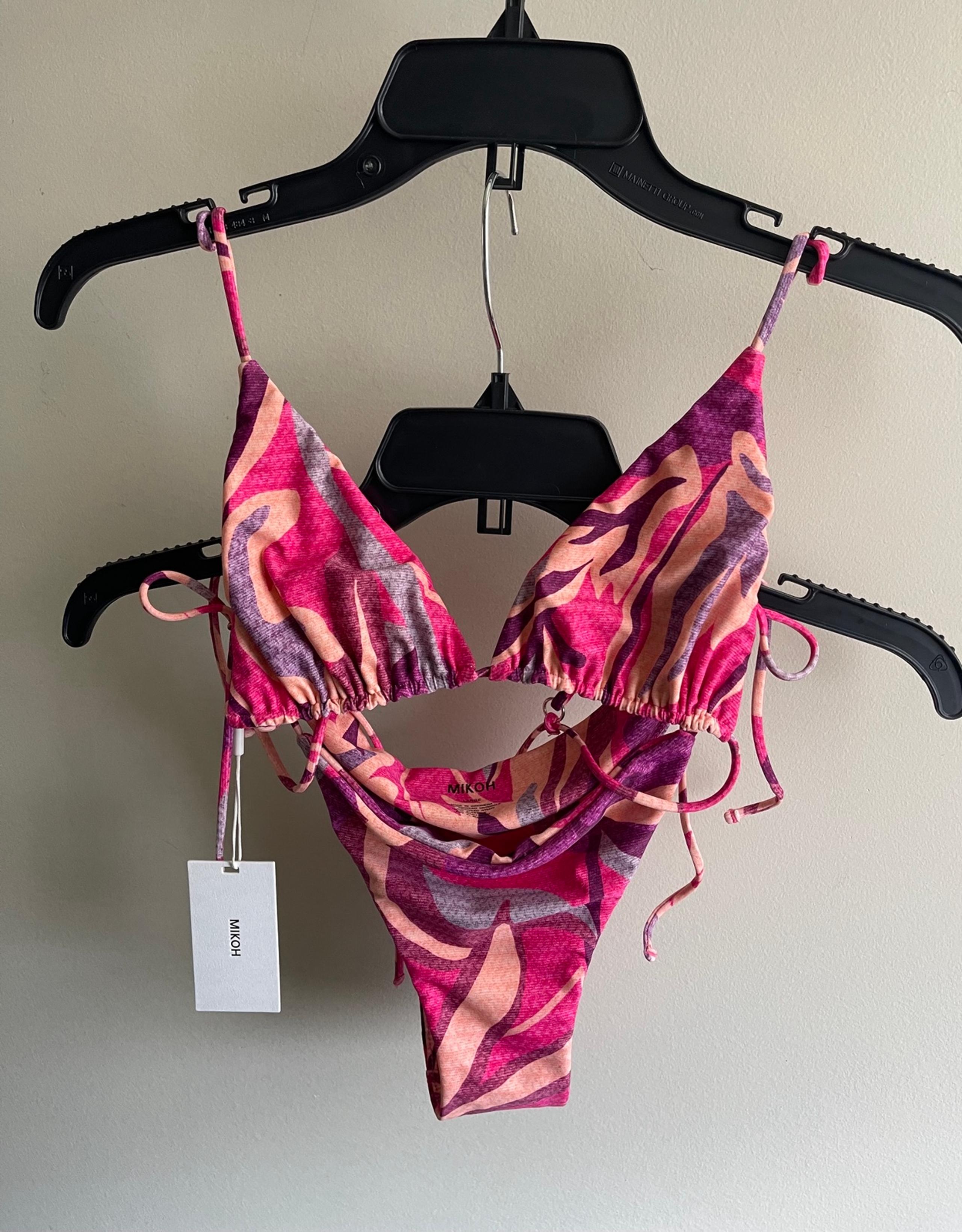 MIKOH 2-piece bikini Oska top & Belona bottom in Psychedelic pink Size Large NWT