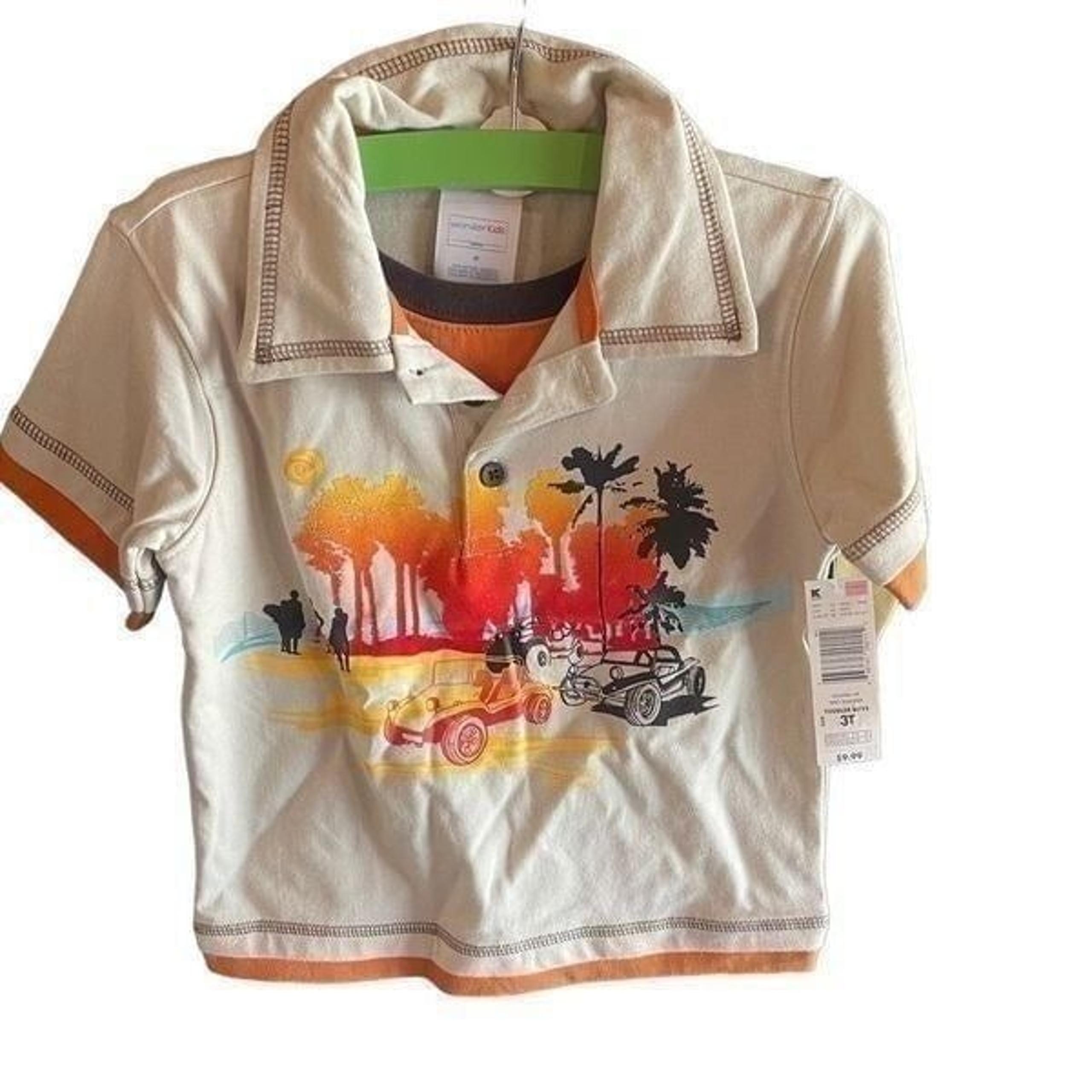 WonderKids polo beach sunset keep cruisers tee shirt top boys NEW NWT 3T