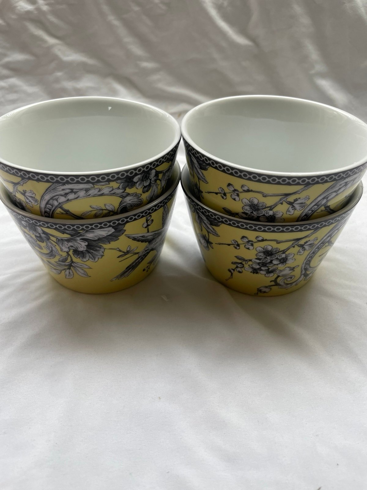 Set of 4 222 Fifth Adelaide Yellow Appetizer Bowls