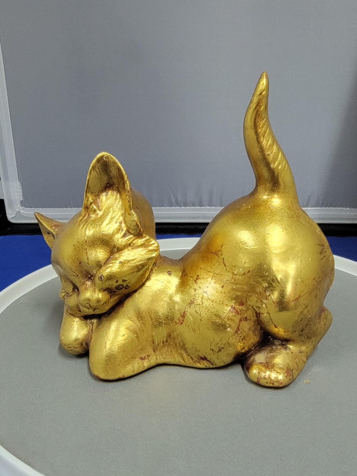 Vintage Mid-Century Anthony Freeman Mcfarlin Gold Gilded Lcat Signed Anthony