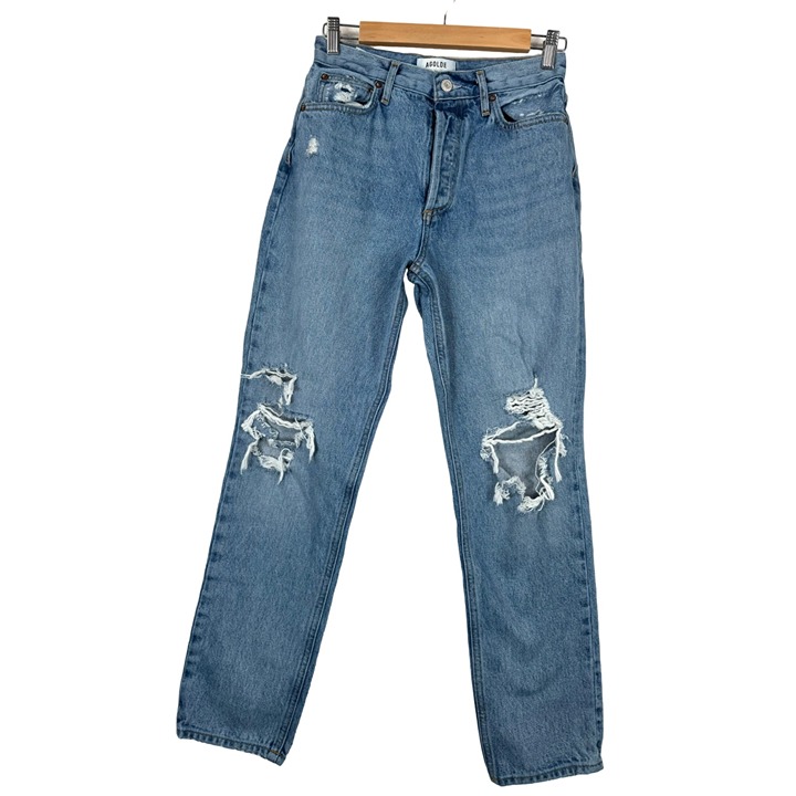 Agolde Fen High Rise Relaxed Taper jeans 90s cropped button fly sz 26