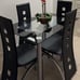 5 Piece Dining Table Set, 4 Dining Chairs and Glass Dining Table for Kitchen