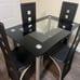 5 Piece Dining Table Set, 4 Dining Chairs and Glass Dining Table for Kitchen