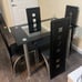 5 Piece Dining Table Set, 4 Dining Chairs and Glass Dining Table for Kitchen