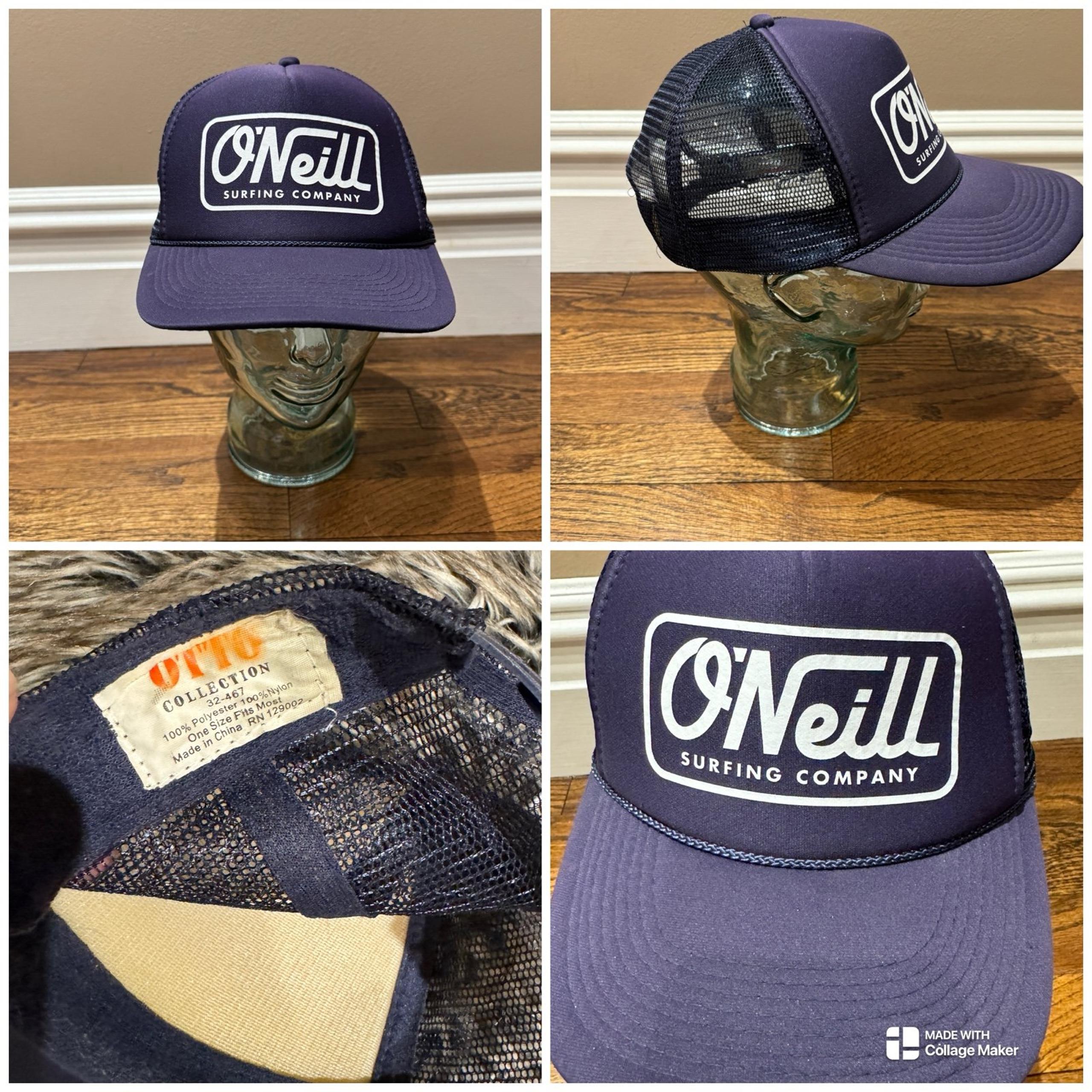 VINTAGE O'neill Trucker Hat Snapback Cap White Adjustable Mesh Foam.