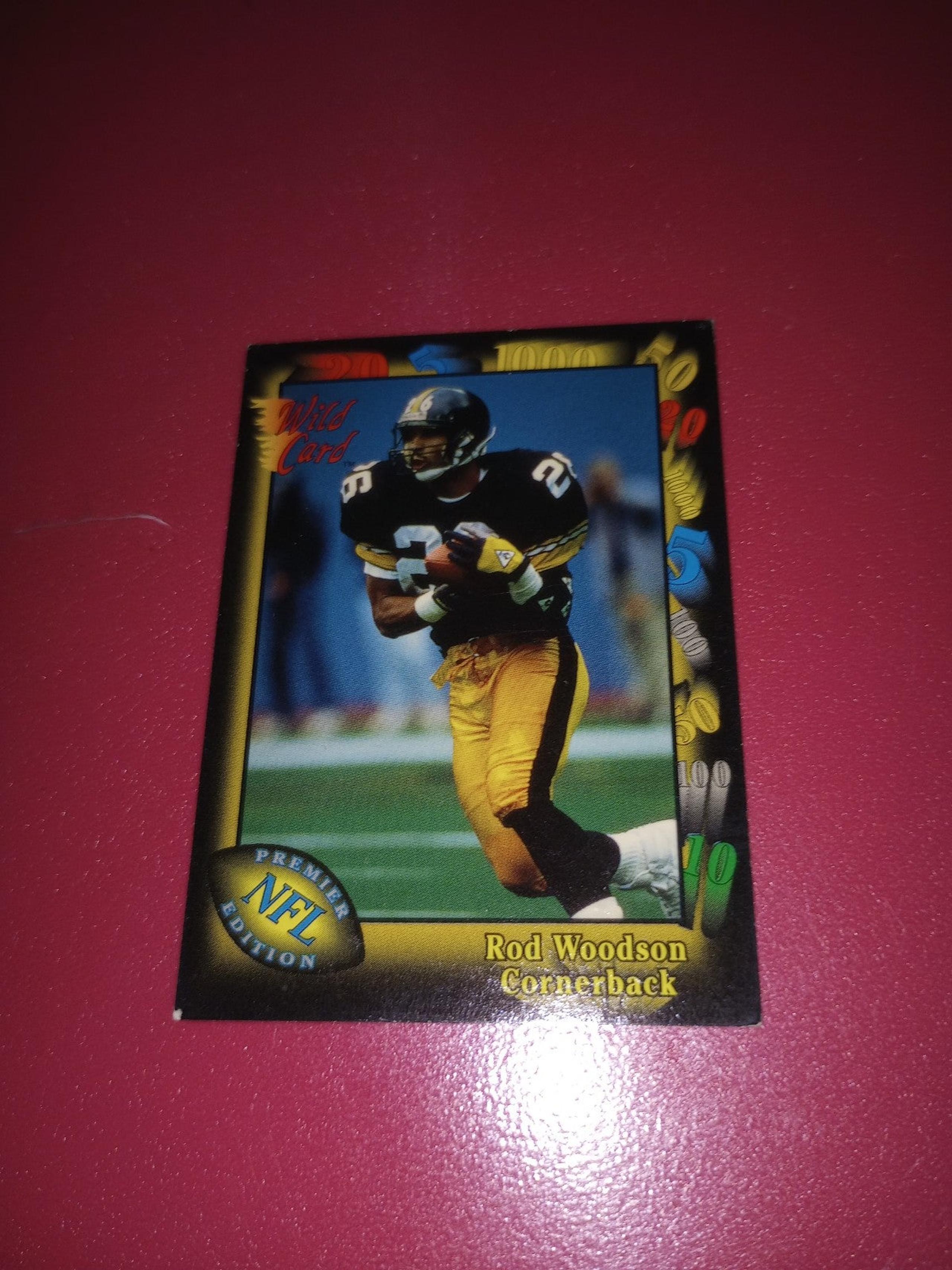 1991 NFL Wild Card Pittsburgh Steelers Rod Woodson Football Card.