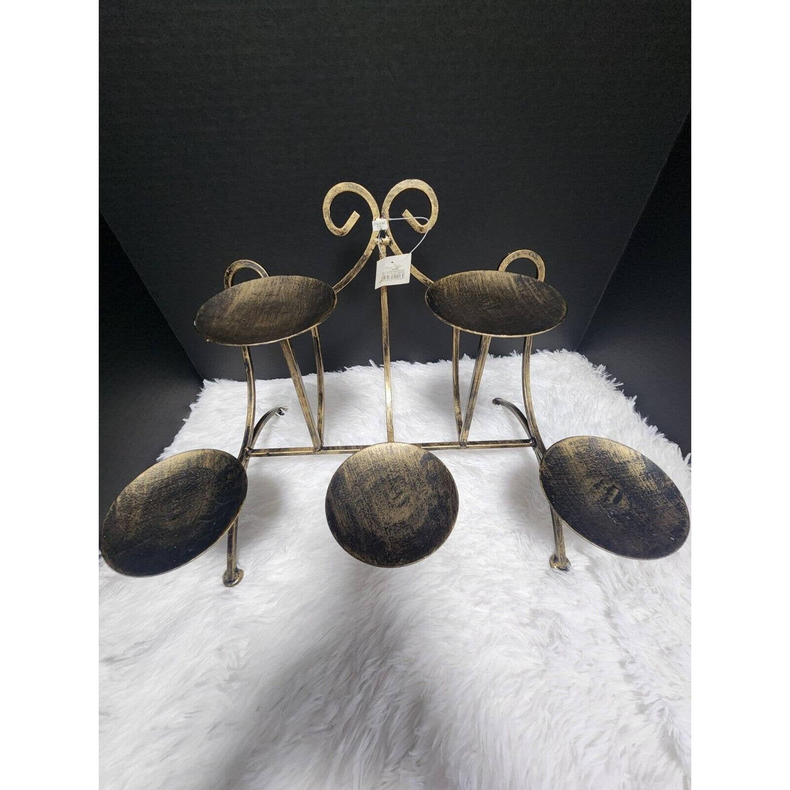 Bella Casa By Ganz ~ Brass Candle Holder 11x16" 5 round holders