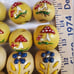 : 53 beautiful Hand painted wooden vintage Macrame large folk art craft beads