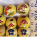 : 53 beautiful Hand painted wooden vintage Macrame large folk art craft beads