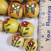 : 53 beautiful Hand painted wooden vintage Macrame large folk art craft beads