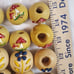 : 53 beautiful Hand painted wooden vintage Macrame large folk art craft beads