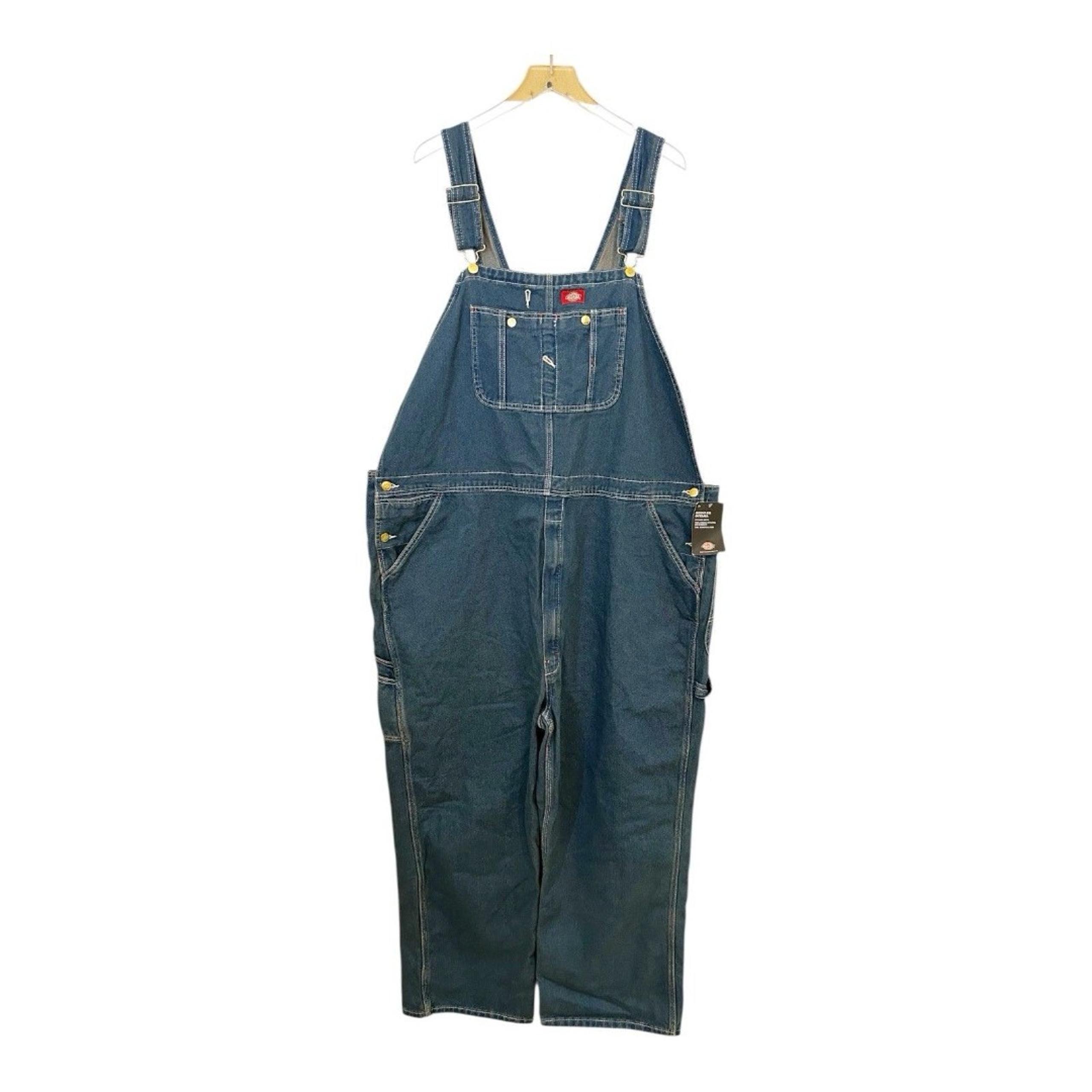 Dickies Mens Indigo Bib Cargo Overalls - Color Medium Heritage NWT 50 X 30"