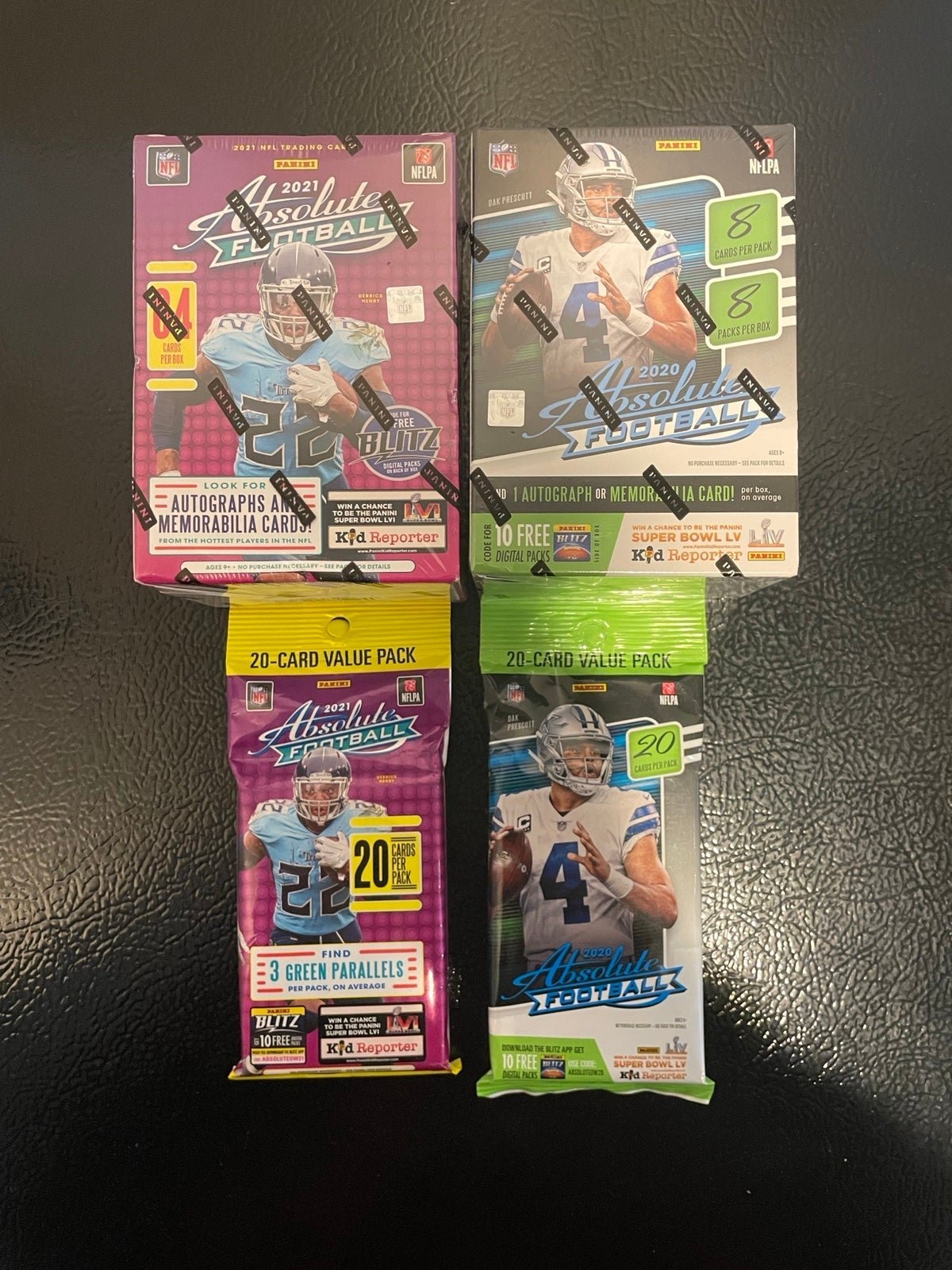 2020 and 2021 Absolute Football Blaster and Fat Pack Lot!