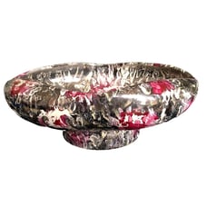 Vintage MCM McCoy Pottery Cascade Line Centerpiece Console Bowl in Scarlet 1961