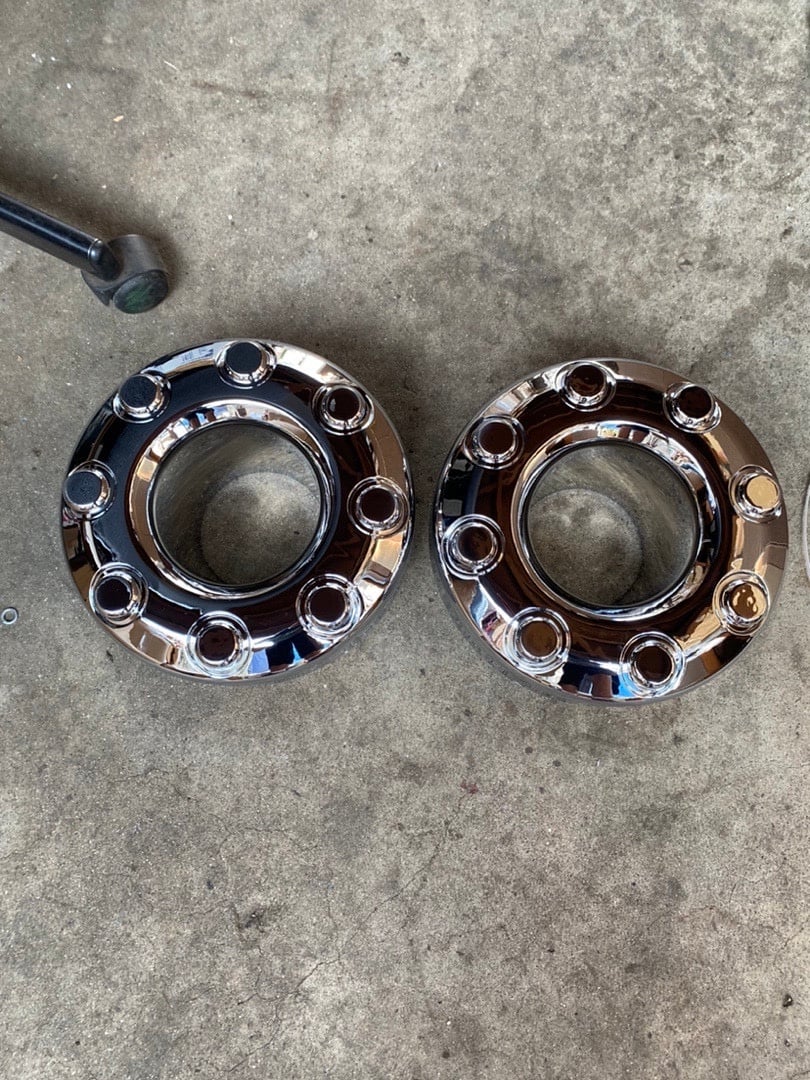 Pair Polished Front Wheel Center Hub Cap,Chrome Tapacubos central de rueda dela