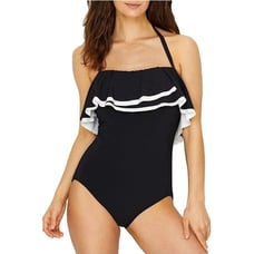 Coco Reef 14 One-piece 38/C Swimwear Agate Ruffle Removable Strap bathing suit