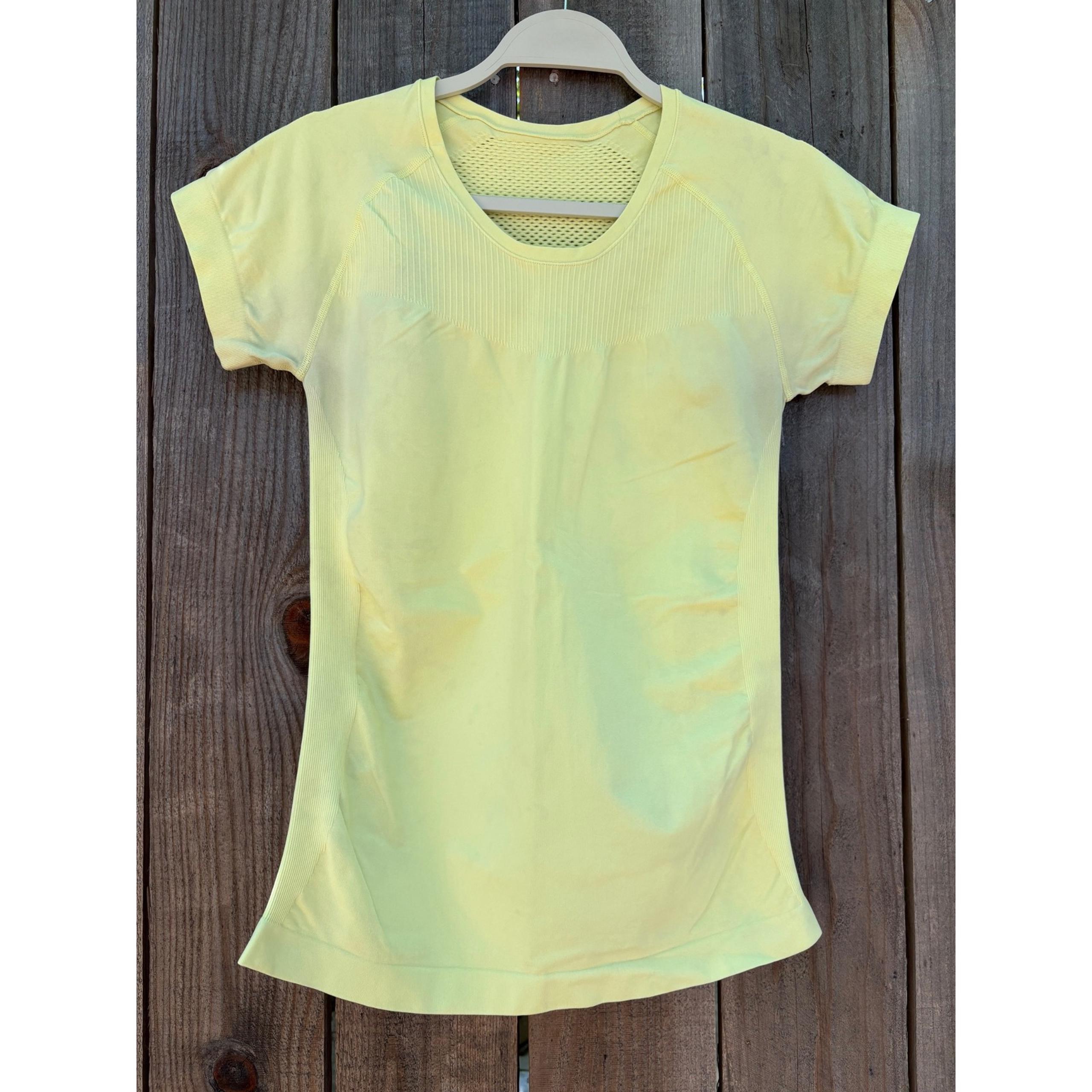 Zella Activewear Top Athletic Training Short Sleeve Breathable Yellow M