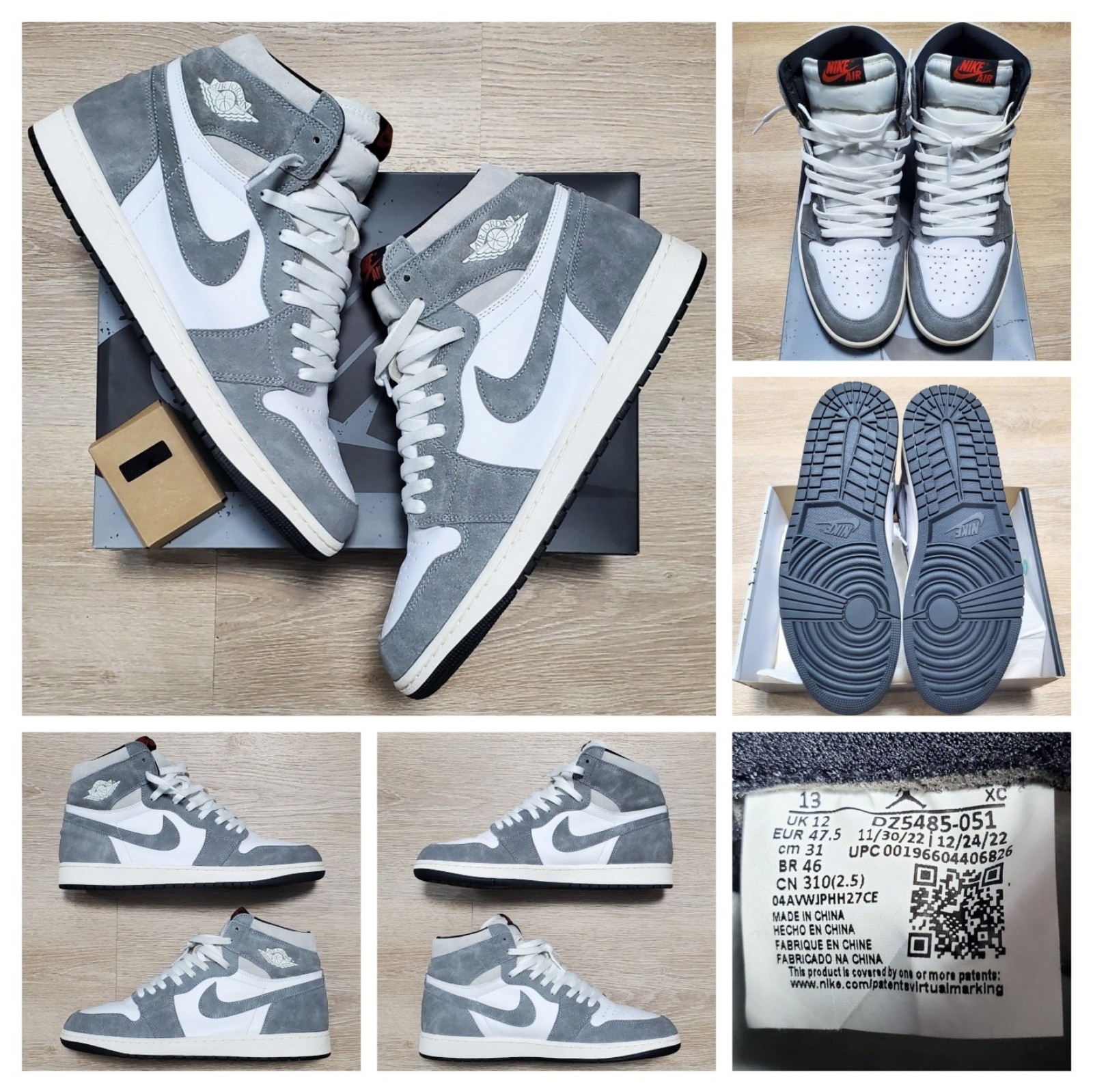 Size 13 Air Jordan 1 Retro OG High Washed Black Pre Owned OG ALL VNDS DZ5485-051