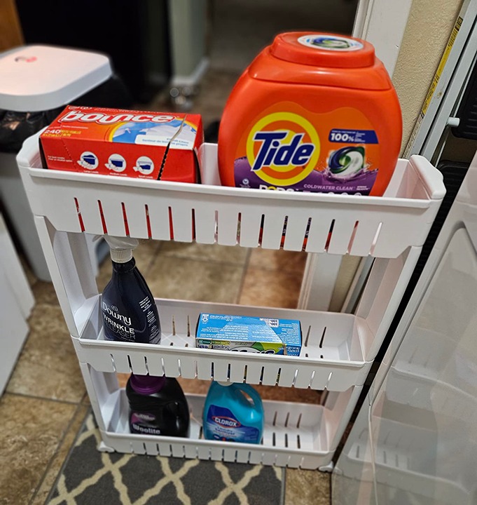 Narrow Sliding Storage Organizer Rack