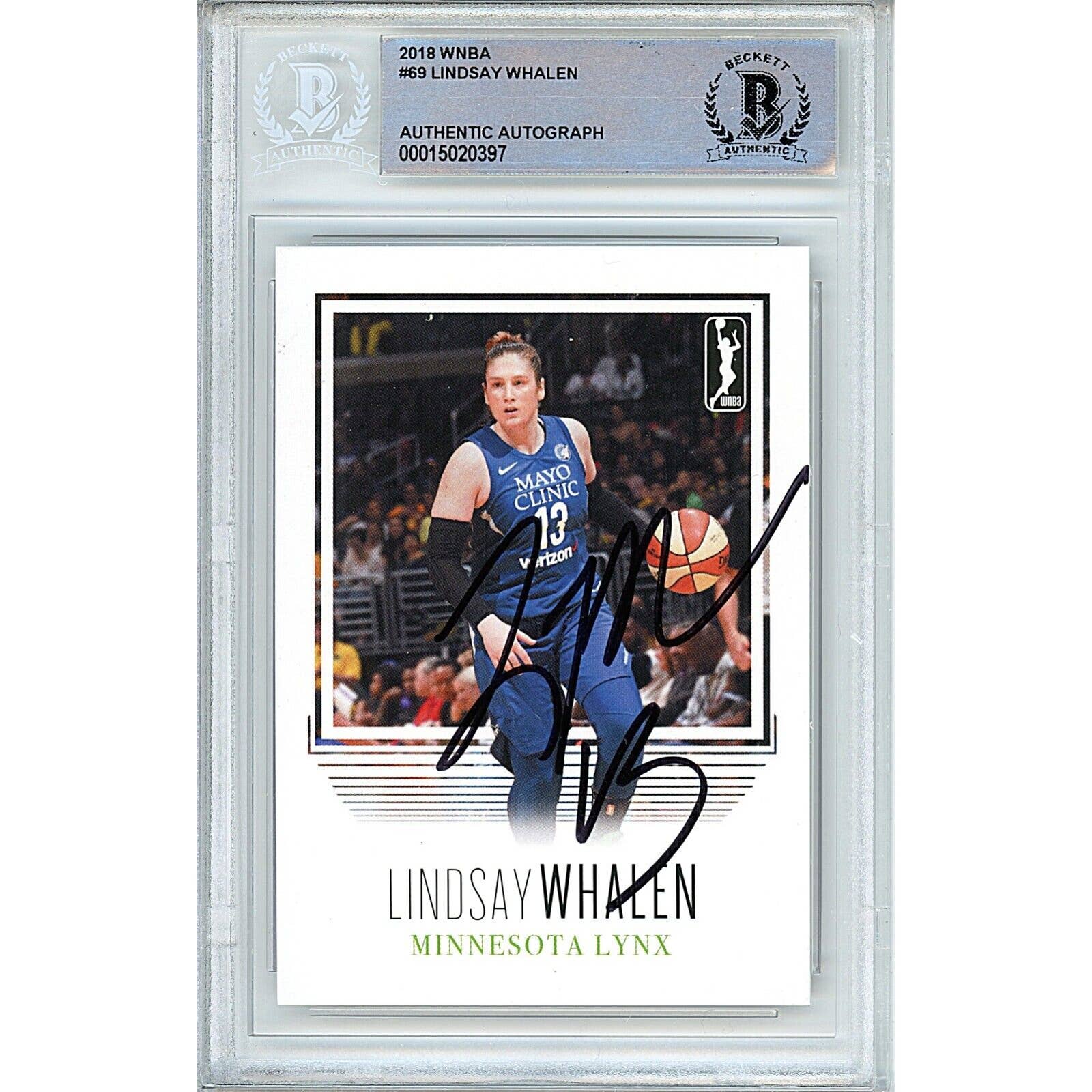 Lindsay Whalen Minnesota Lynx Signed 2018 WNBA Basketball Card Beckett Authentic