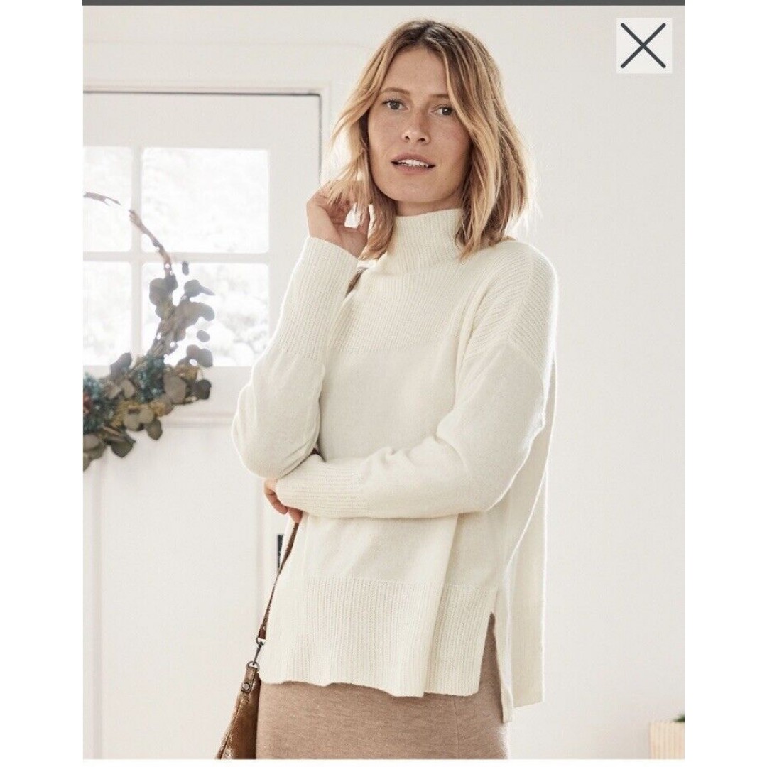 NWT Garnet Hill 100% Cashmere Highline Oversized Sweater Sz S