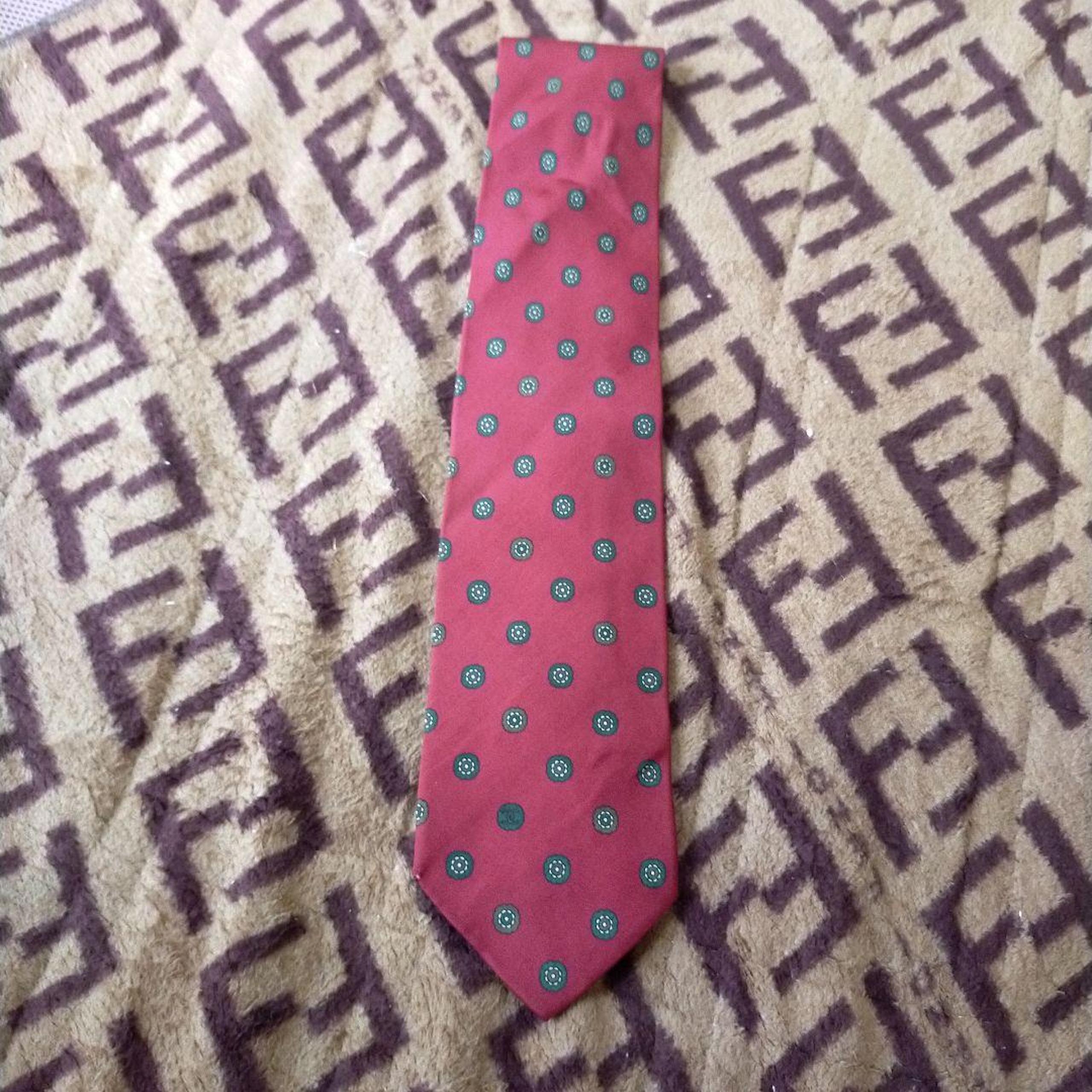 CHANEL Red Polka Dot Tie