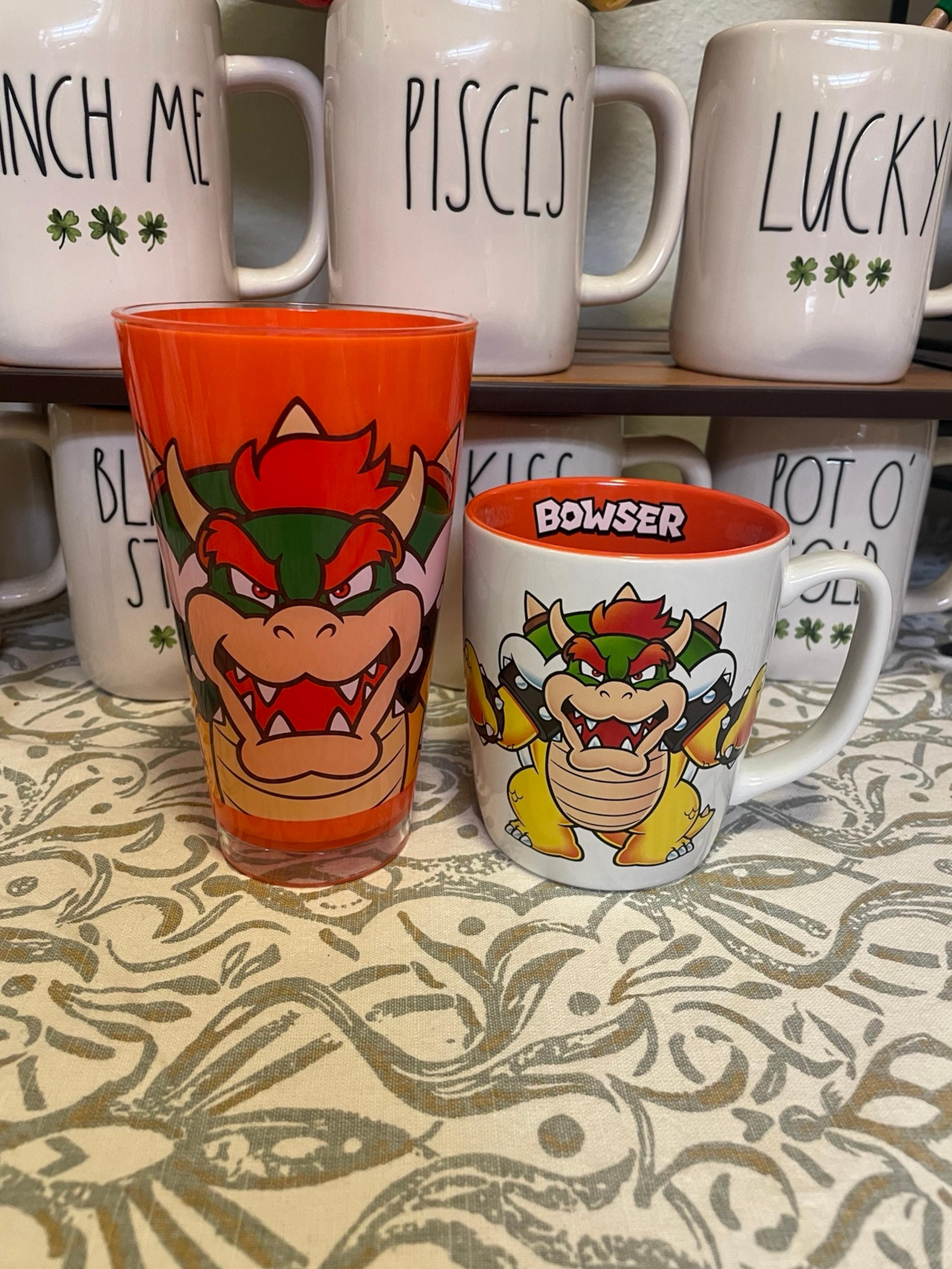 Universal Studios Hollywood Super Nintendo World Bowser Mug and Acrylic Cup Set.