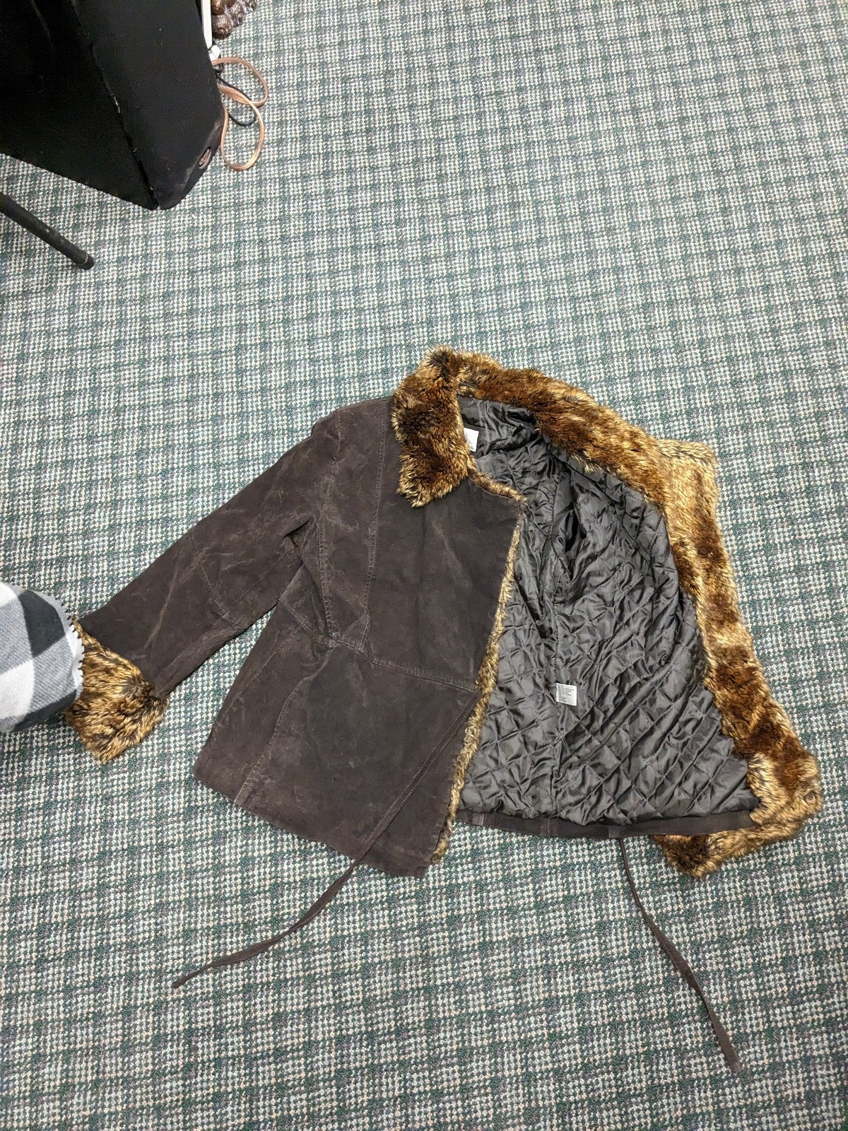 Vintage comint fur lined jacket