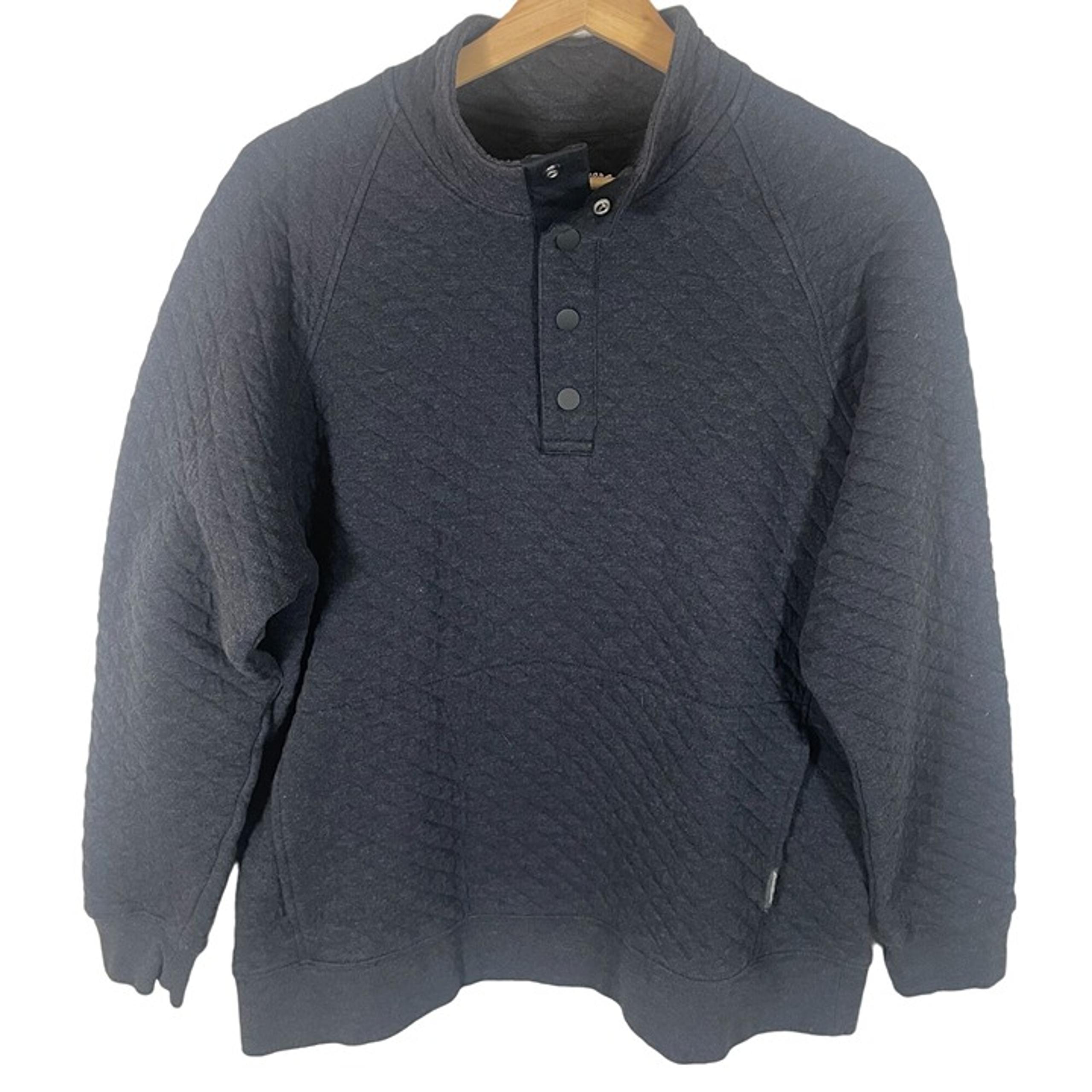 Eddie Bauer Quilted Quarter Snap Pullover Sweatshirt Men M Gray Outdoor