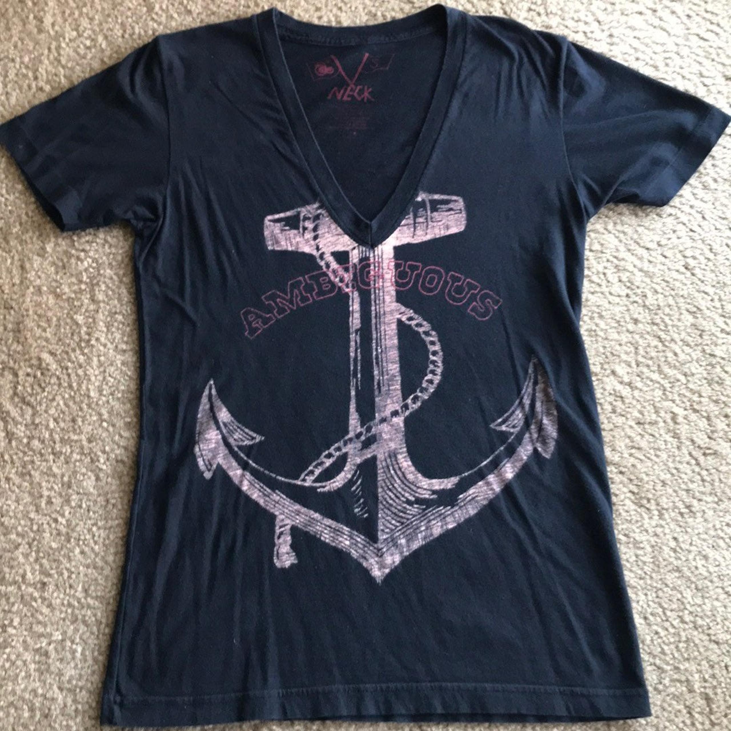 Ambiguous Fitted Deep V-neck Anchor Tee